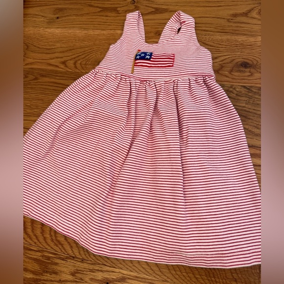 Squiggles by Charlie Red and White dress with American Flag Size 2T - Picture 1 of 8